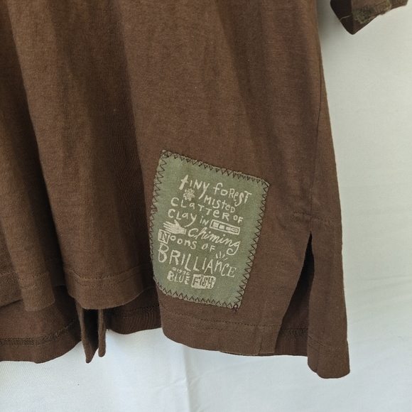 VTG Rare Blue Fish Hand Painted Cotton Brown Button Up Jacket Size 2 Women's - Picture 9 of 15